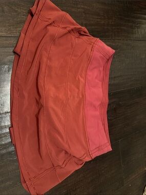 lululemon athletica red with pink waistband athletic mini skirt